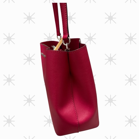 🦄 Michael Kors Pratt Medium Shoulder Bag in Dark Raspberry! - Picture 9 of 10